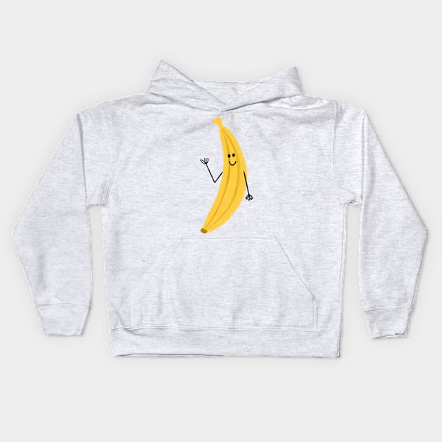 Happy Banana Kids Hoodie by JessCarrsArt